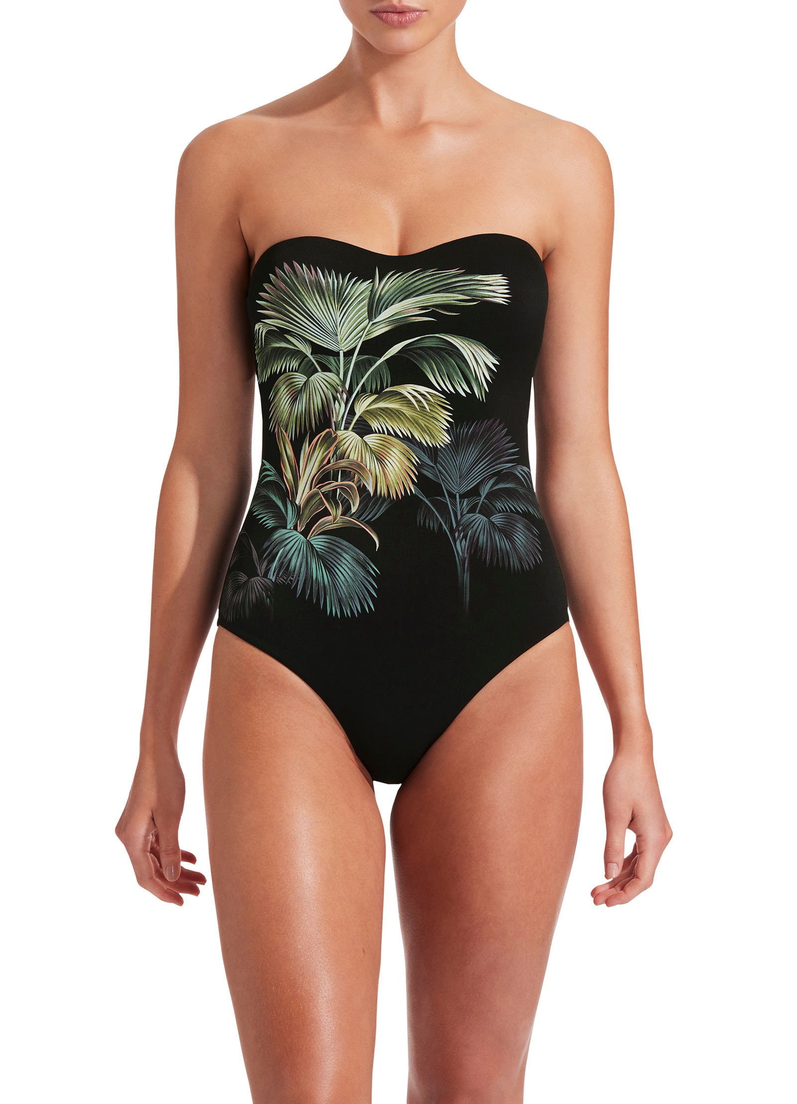 JETS Shadow Palm Bandeau One-Piece Swimsuit